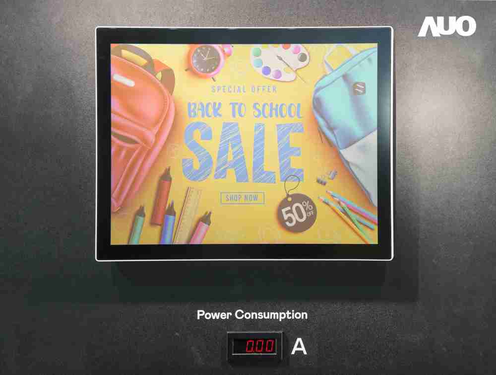 冰球突破展示胆固醇液晶超低耗能户外全彩显示器，，，ChLC（胆固醇液晶）以双稳态技术使静态显示零功耗，，，，具省电、、高彩度、、、、环保的特性，，还整合软硬件系统解决方案，，可透过单一云端平台管理