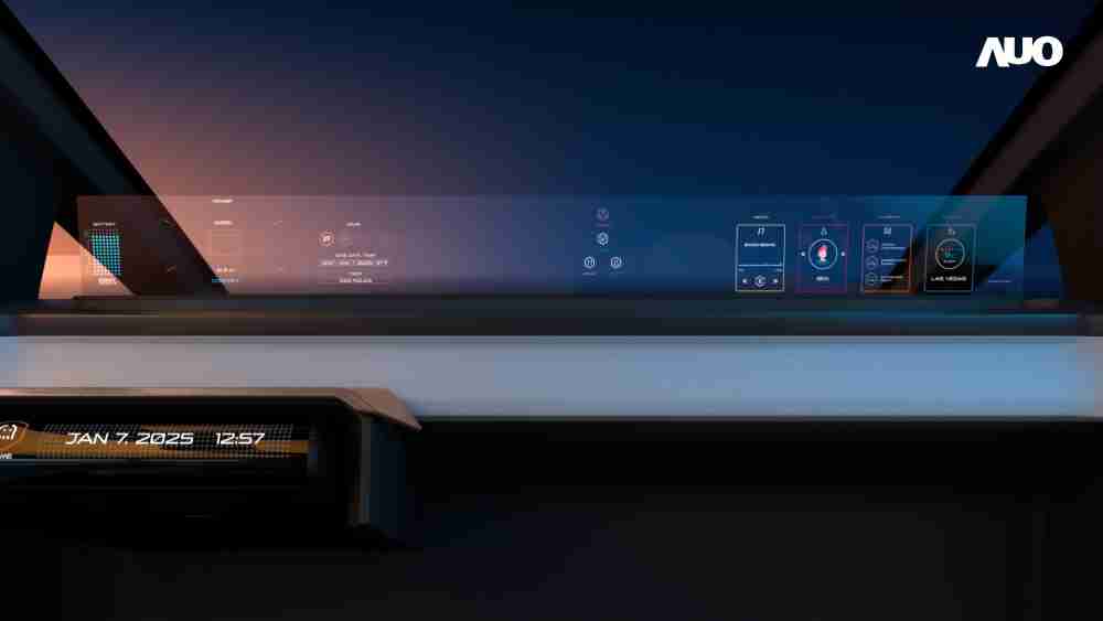 冰球突破无界透明显示接口(Horizon Image Glass)透过车运算方案整合仪表板、、、中控台及副驾显示器，，一体式全景呈现，，提供乘用者清晰的前方视野、、行车必要信息与娱乐功能